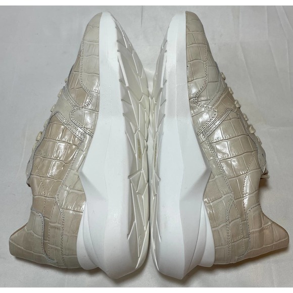 Anthropologie Sn Anthro Dad Sneaker Beige Croc Embossed Sneakers Size 8 NIB - Picture 3 of 7
